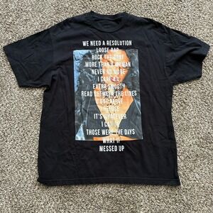Aaliyah Men's Large Black Graphic Short Sleeve T-Shirt